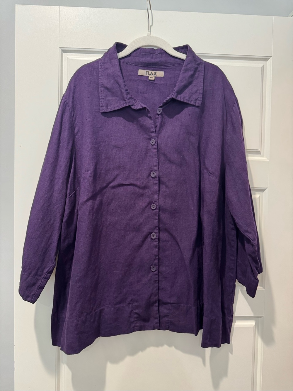 Flax 1X/1G Purple Linen Button Down Shirt